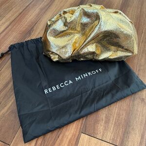 Rebecca Minkoff Gold Ruched Clutch — Solid Gold